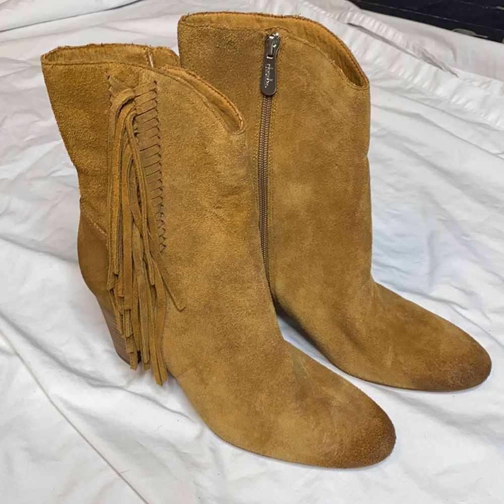 New Charles by Charles David Suede Fringe Boots 10
